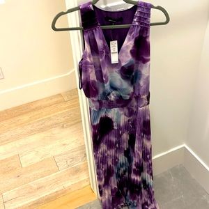 White House Black Market floral purple and blue dress